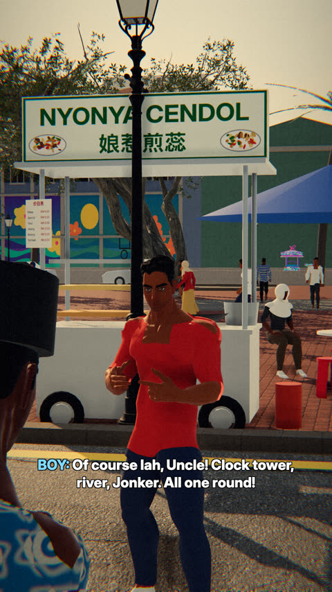 Cutscene at a char kway teow hawker stall