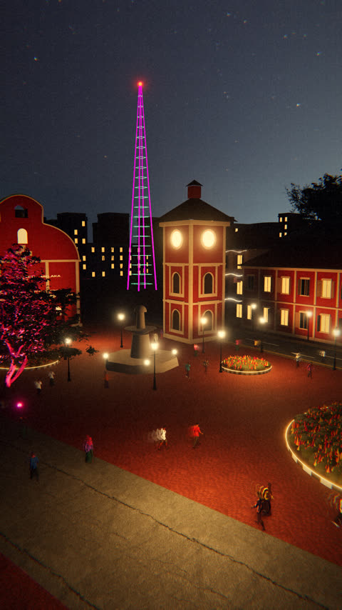 Red Square and the clock tower at dusk